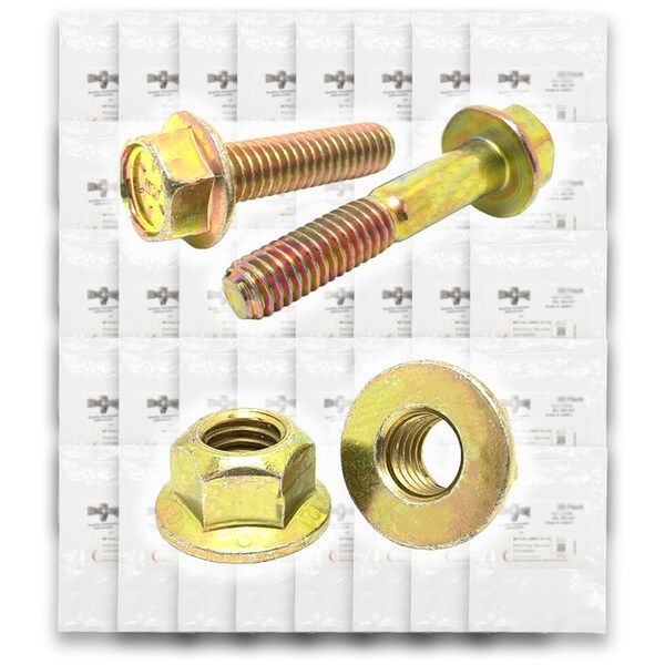 Boltsandnuts.Com Inch Grade 8 Hex Flange Frame Bolts & Lock Nuts Yellow Assortment - 351PCS Assortment Kit #263 - main
